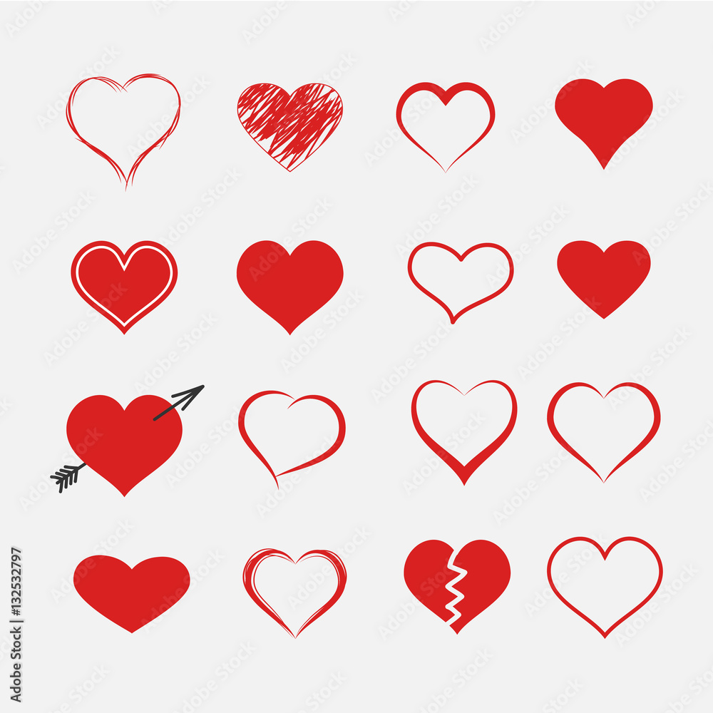 Red heart collection icon