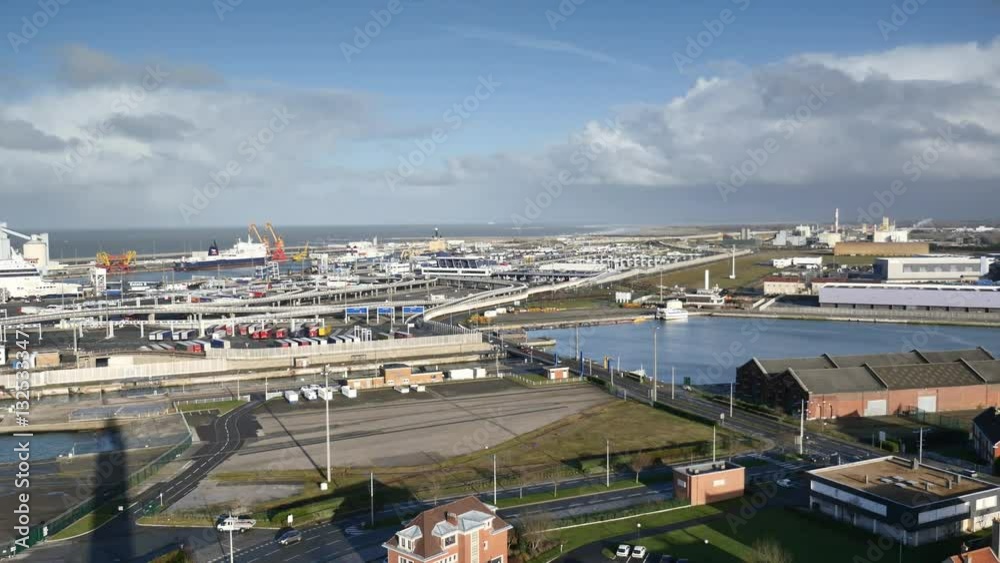 port de Calais vu du ciel vidéo 4k