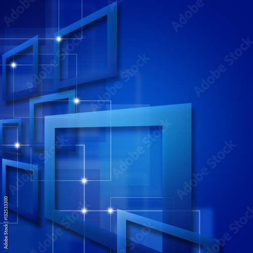 abstract technology square shapes business blue background