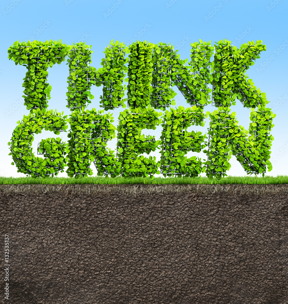 Wunschmotiv: think green concept 3D illustration #132535137
