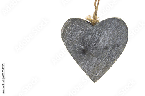 Isolated wooden heart