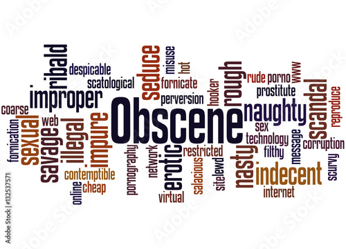 Obscene, word cloud concept 4 photo