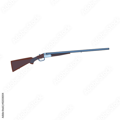 Hunting rifle, vector illustration in flat style design