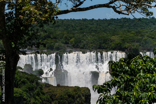 Landscape of the Iguazu Waterfalls Argentina in the middle of the forrests
