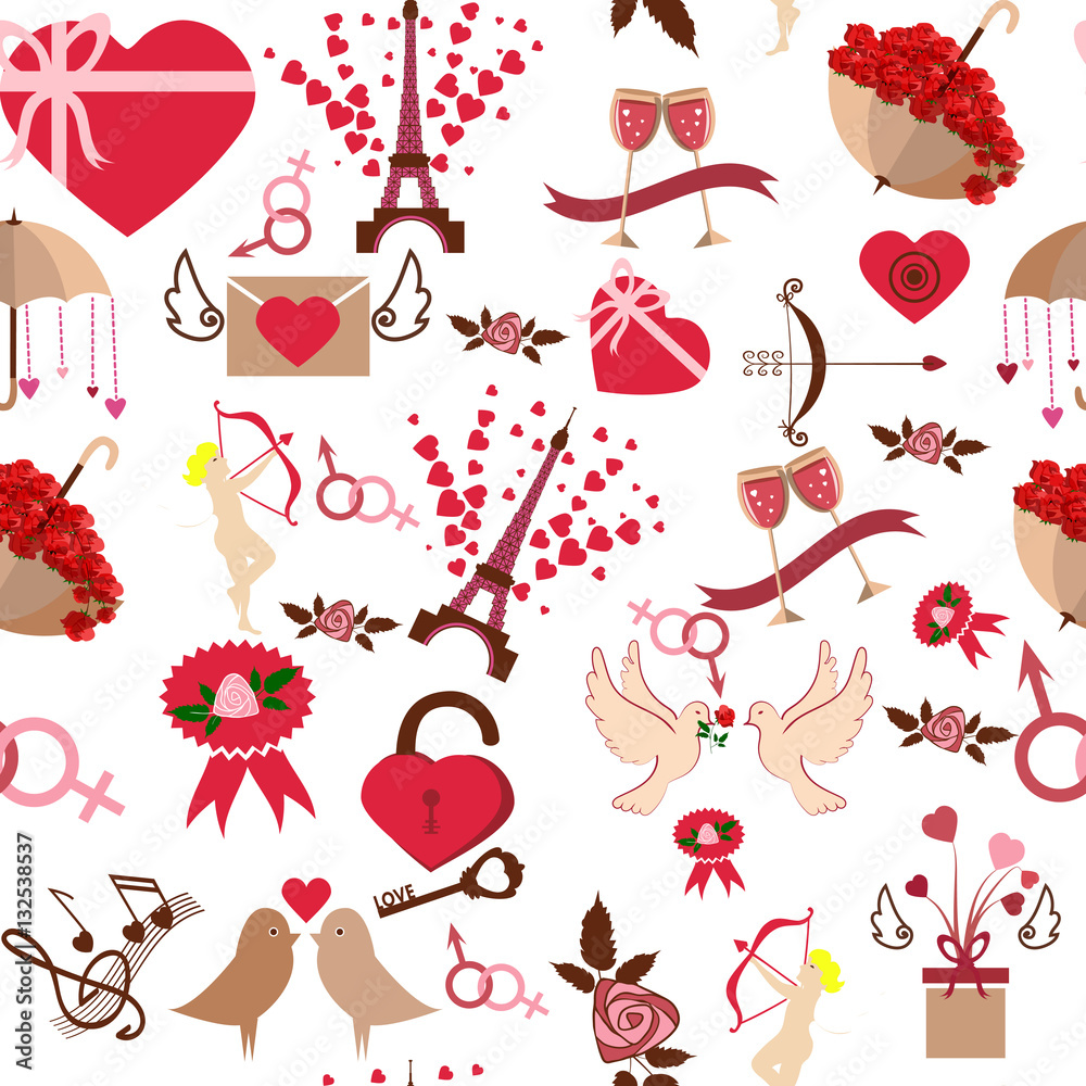 Valentine Day seamless pattern vector illustration Valentine Day seamless pattern vector illustration