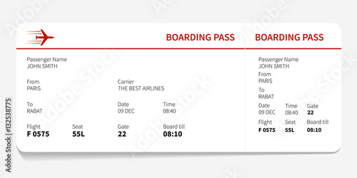 Red boarding pass