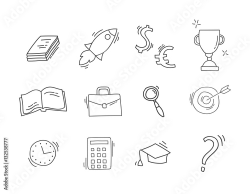 Set of Hand drawn business icons