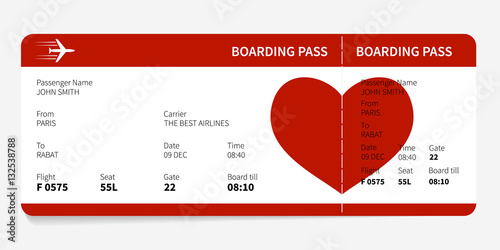 Red boarding pass