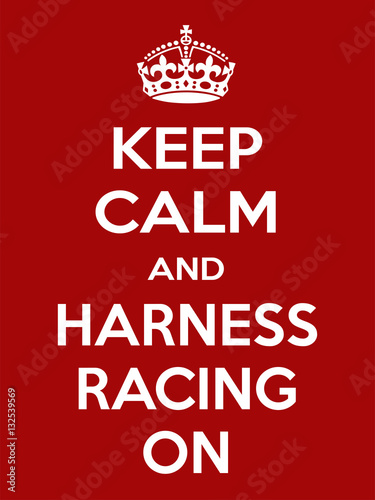 Vertical rectangular red-white motivation horse sport poster based in vintage retro style Keep clam