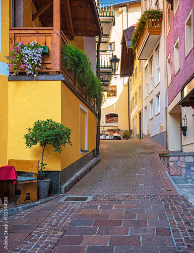 Houses in the old town of St. Wolfgang in Austria