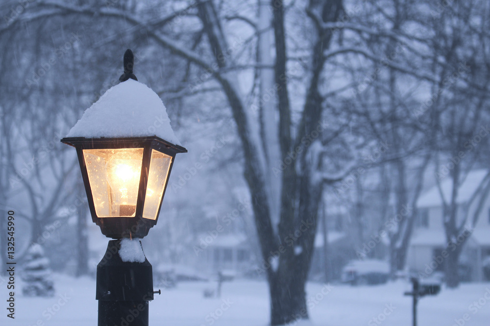 Lamp in snow