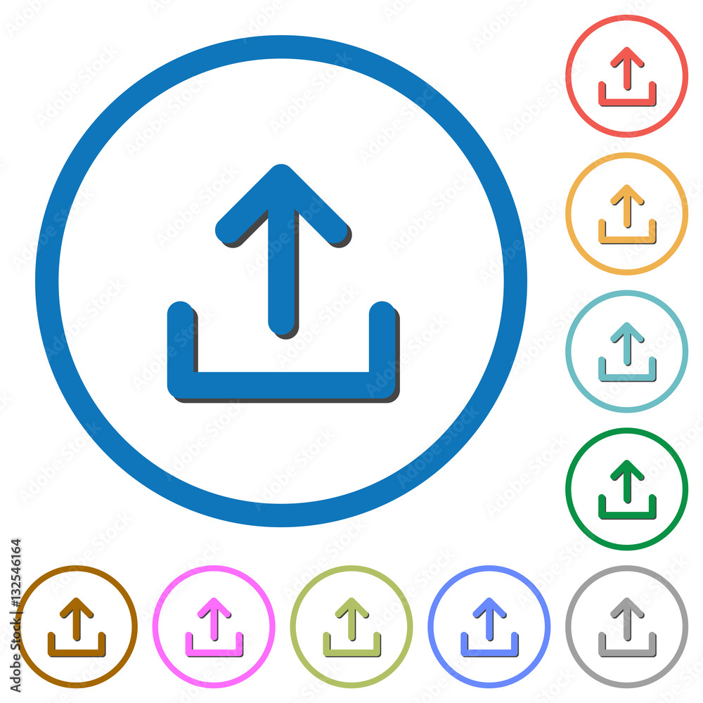 Upload icons with shadows and outlines Upload icons with shadows and outlines