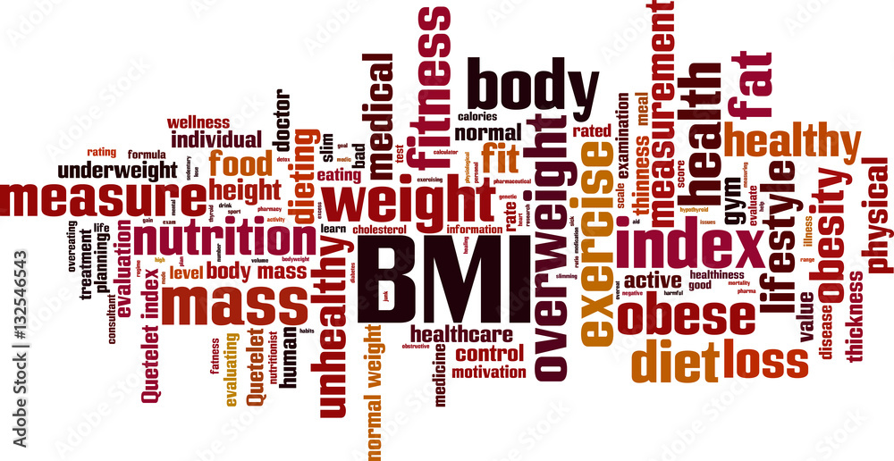 BMI word cloud concept. Vector illustration BMI word cloud concept. Vector illustration