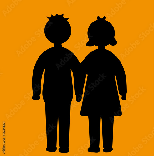 Vector illustration of lovers silhouette, innamorati silhouette vettoriali