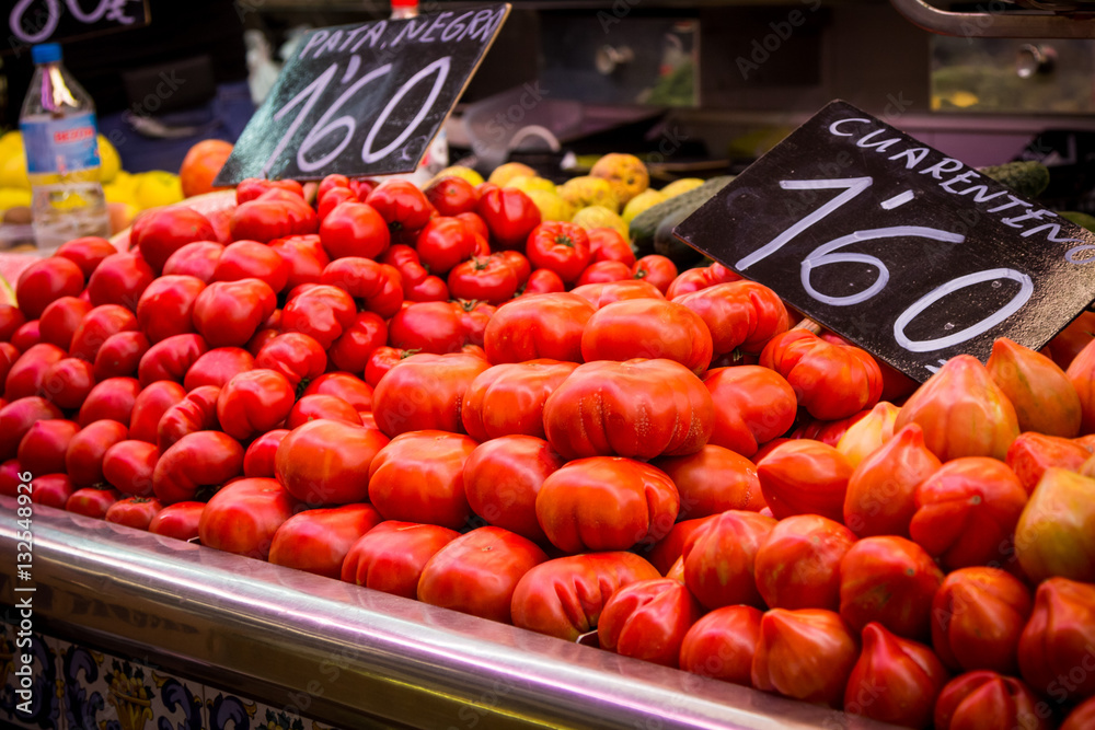 Fresh tomatoes at the market