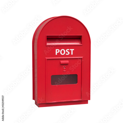 red post box, , isolated on white background