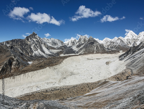 View to the Nuptse Glacier from the top of the Chhukhung Ri - Everest region, Nepal, Himalayas photo