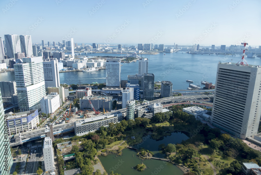 Obraz premium 東京都市風景 湾岸エリア 竹芝 晴海 台場 芝浦 豊洲 東京湾 