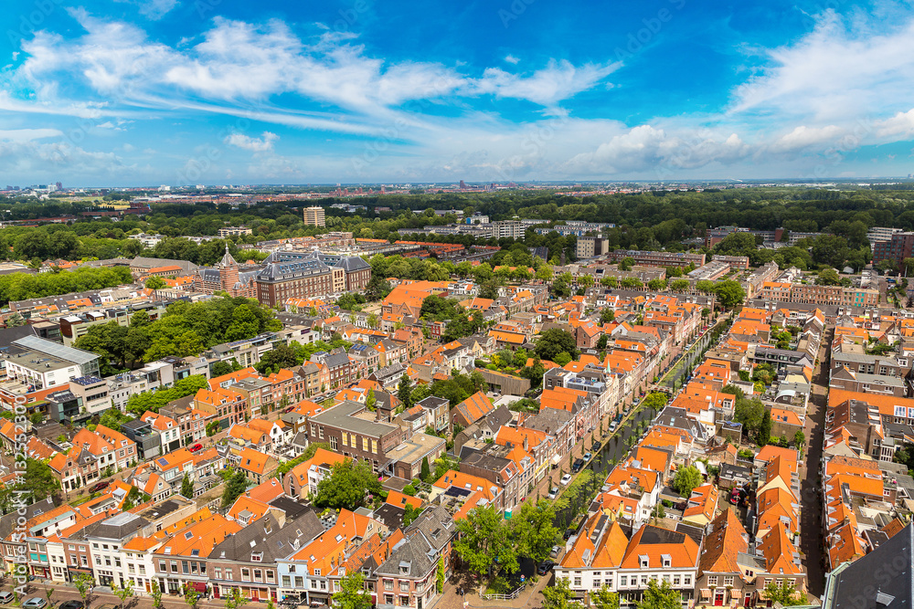 Obraz premium Panoramic view of Delft