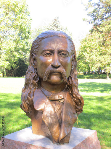 Wild Bill Hickok bust at his birthplace in Troy Grove, Illinois photo