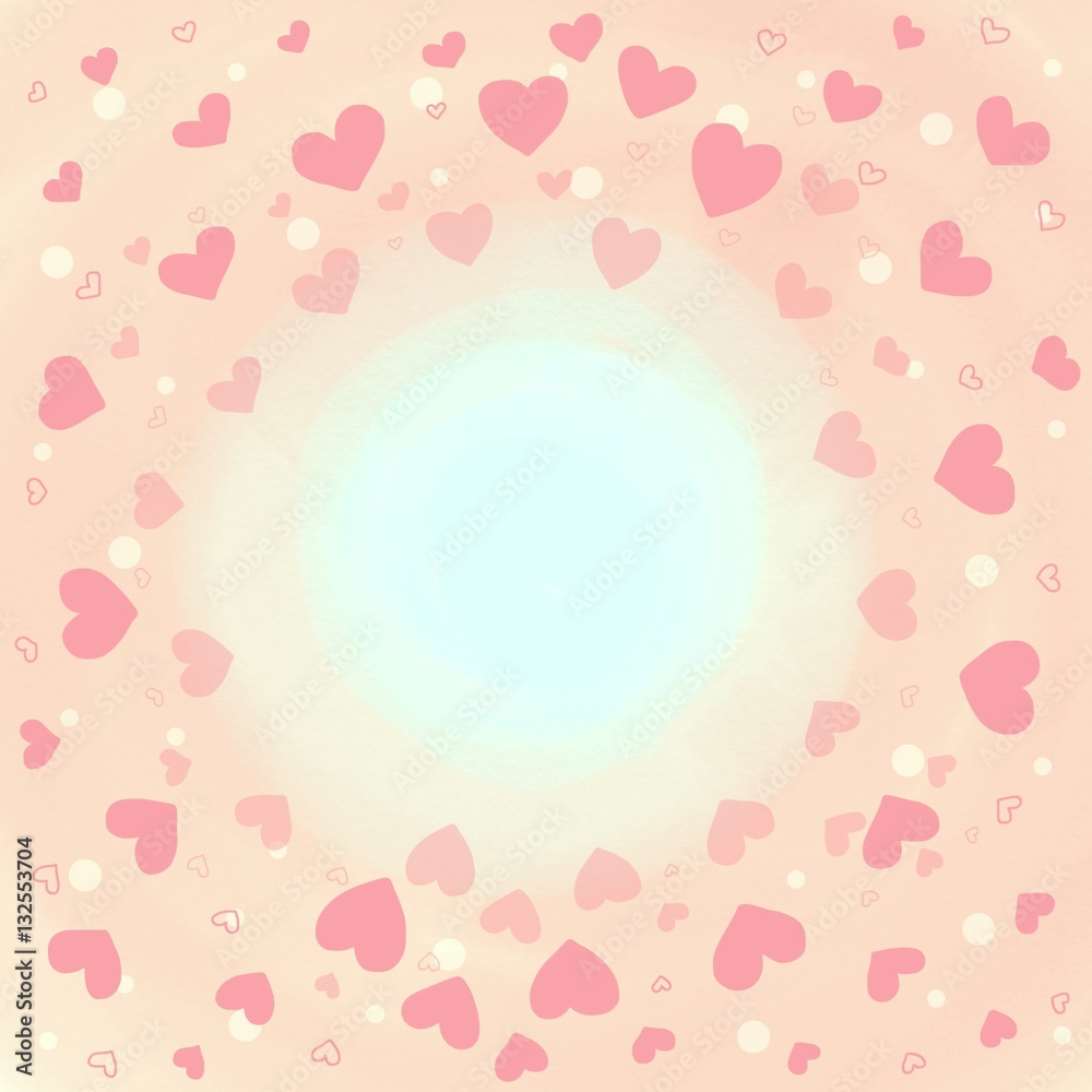 Pink heart background watercolor illustration Pink heart background watercolor illustration