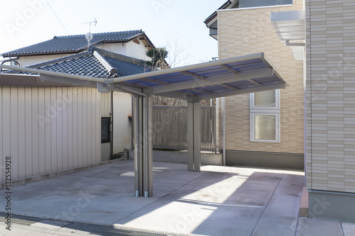 Obraz na płótnie 住宅　カーポート　イメージ　屋根　2台分