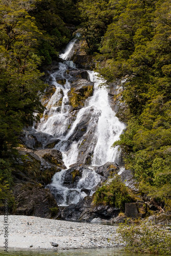 Fototapeta Naklejka Na Ścianę i Meble -  Waterfall in Fiordland National Park, New Zealand