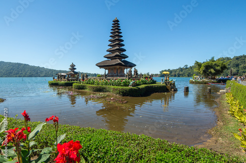 Panorama view of the Pura Ulun Danu temple on a lake Beratan in Bali ,Indonesia