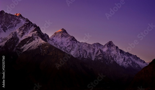 scenic alpine landscape with and mountain ranges. natural mountain background