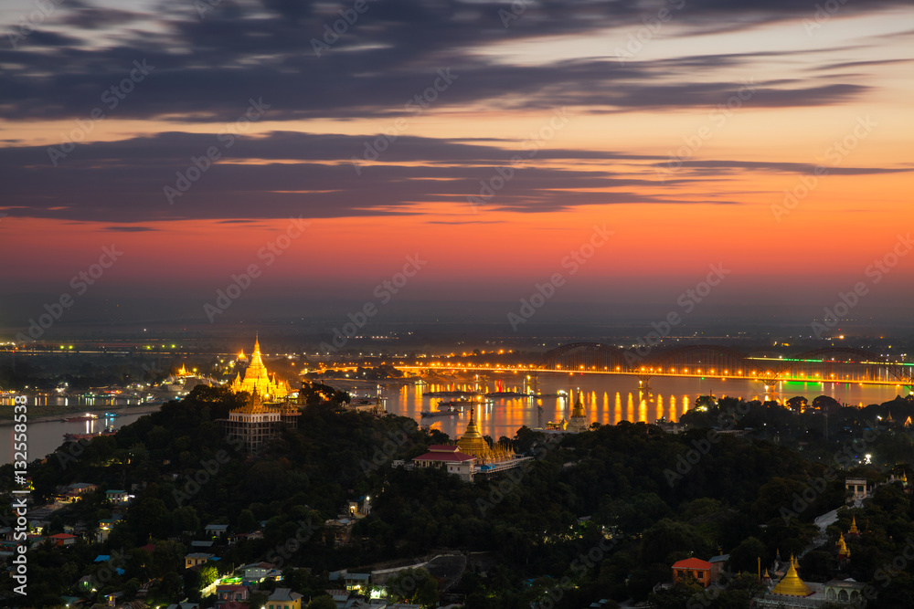 Viewpoint Mandalay city Mandalay hill, Myanmar