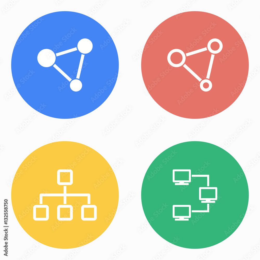 Network icon set. Network icon set.