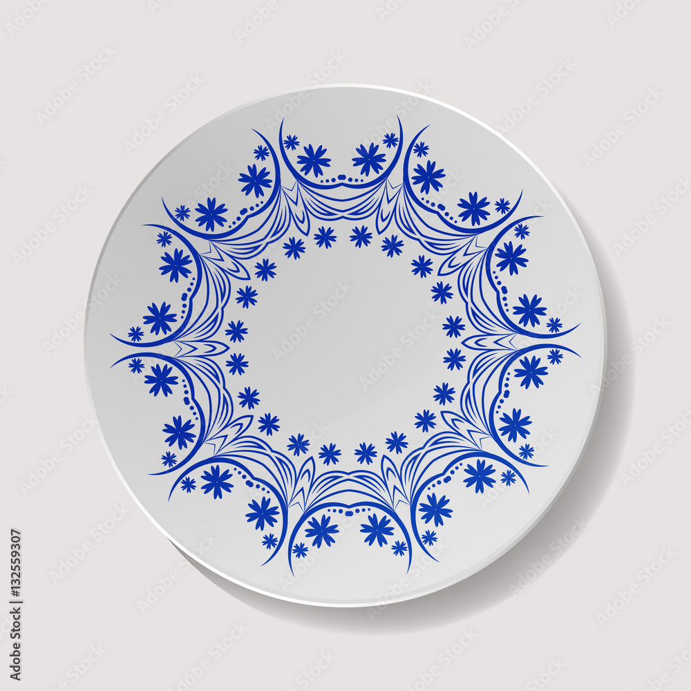 Realistic Plate Vector. Closeup Porcelain Tableware Isolated. Ceramic Kitchen Dish Top View. Cooking Template For Food Presentation. Realistic Plate Vector. Closeup Porcelain Tableware Isolated. Ceramic Kitchen Dish Top View. Cooking Template For Food Presentation.