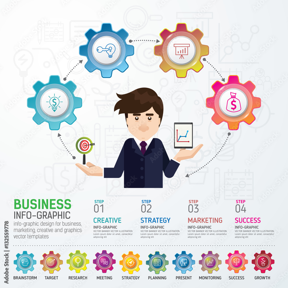 Businessman with a great idea vector Info graphy concept. Use for business, marketing, creative, web design and graphics. Vector, Background. Info-graphic inspire to drive your business project. Businessman with a great idea vector Info graphy concept. Use for business, marketing, creative, web design and graphics. Vector, Background. Info-graphic inspire to drive your business project.