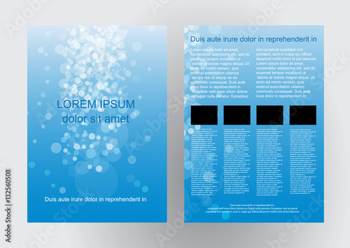 Blue water bubbles. vector professional business card