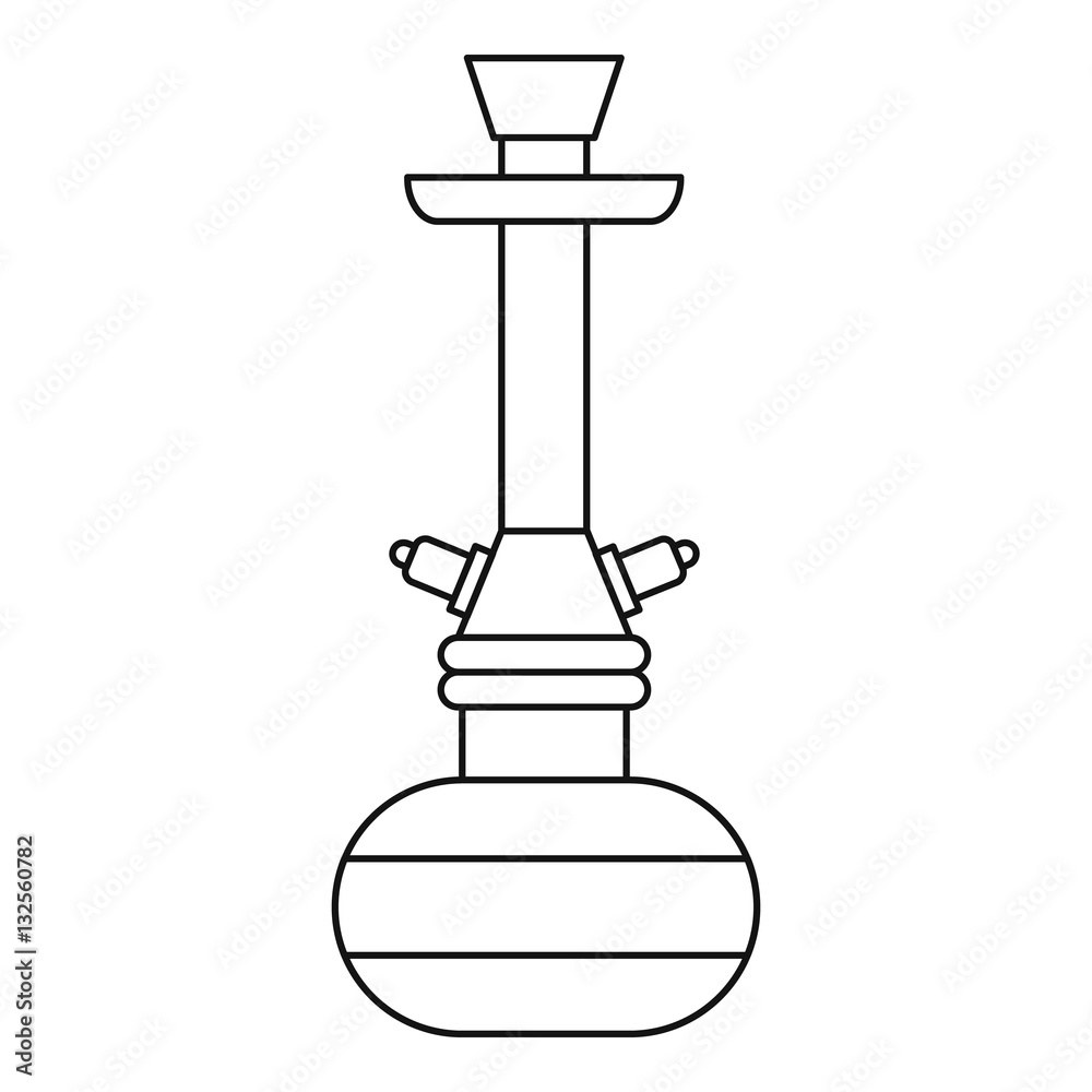 Hookah icon, outline style Hookah icon, outline style
