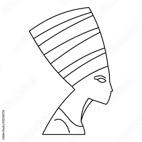 Nefertiti icon, outline style