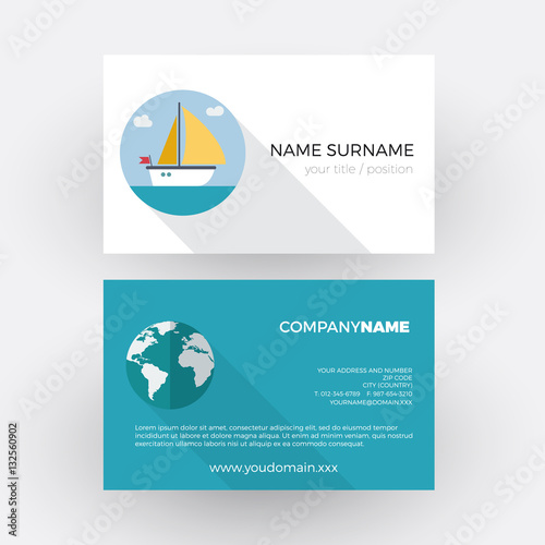 sailboat and skipper. vector professional business card