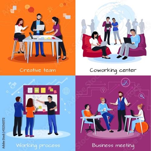 Coworking People 2x2 Design Concept 