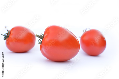 Close up tomato on white background