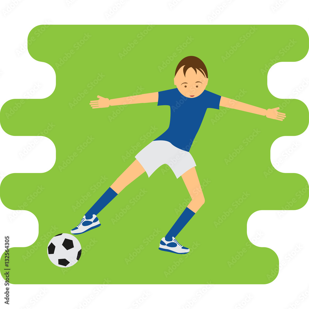 Obraz premium Illustration of soccer player in flat design style. eps10