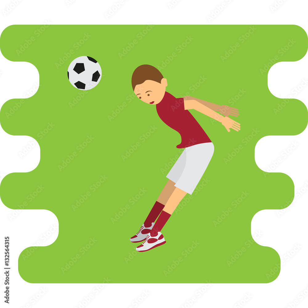 Illustration of soccer player in flat design style. eps10