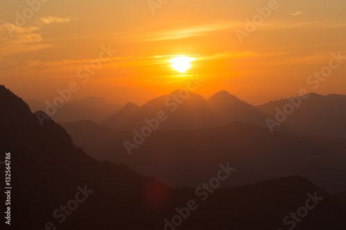 Sunset on mountain view  Laos  from Nong Khiaw village viewpoint