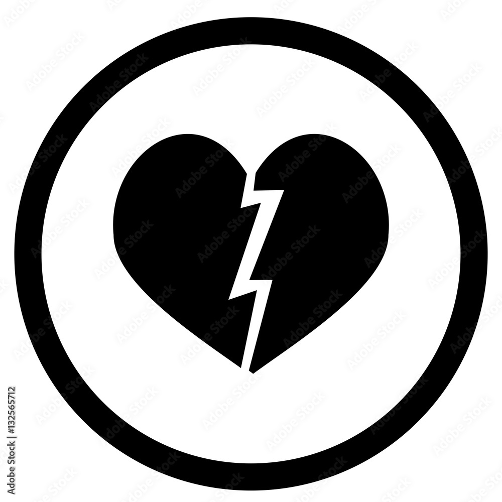 Silhouette of broken heart Silhouette of broken heart