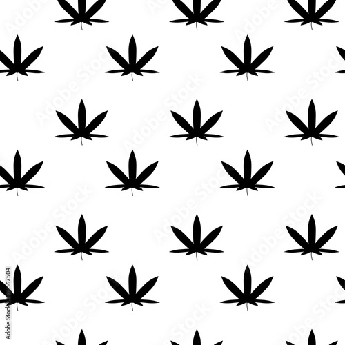 Cannabis seamless black background