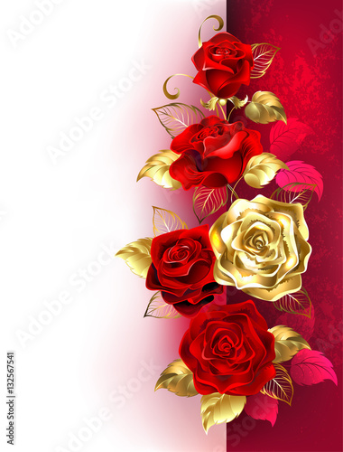 Design with red roses