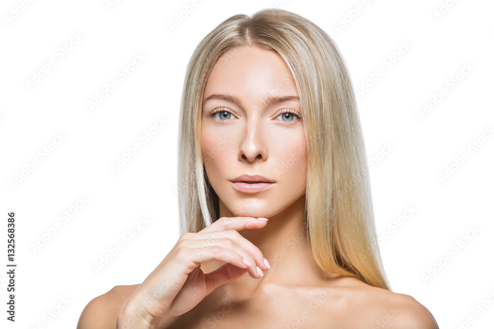 Beautiful blonde girl with natural make-up Beautiful blonde girl with natural make-up