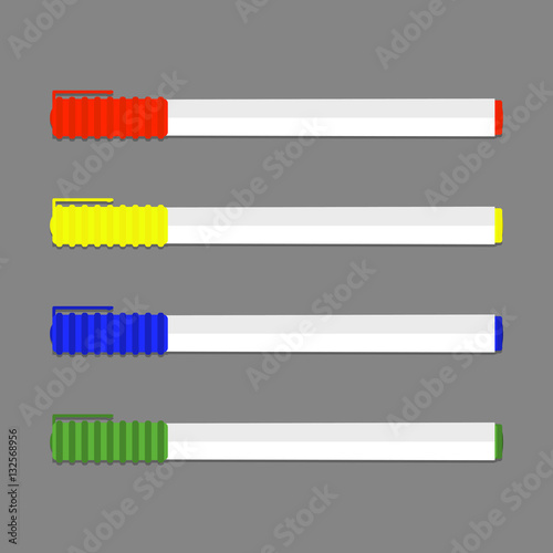 Set of colored permanent marker