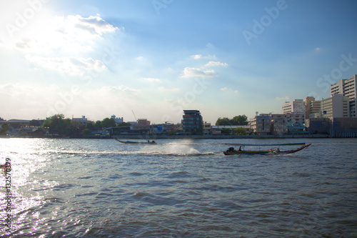 boat on river in the city