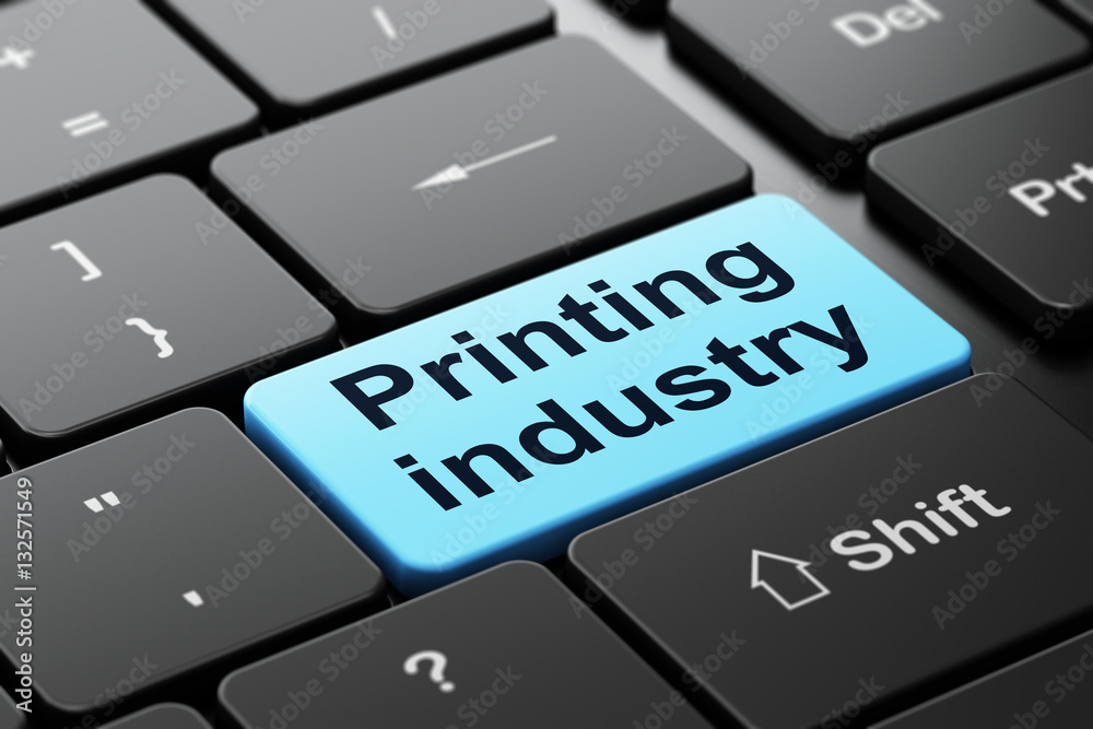Fototapeta premium Manufacuring concept: Printing Industry on computer keyboard background