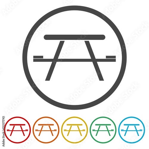 Camping table Icon Vector 